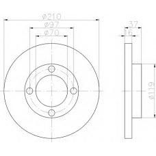 8DD 355 108-491 HELLA Тормозной диск