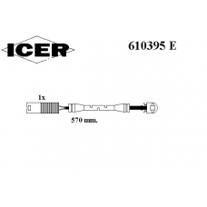 610395 E ICER Сигнализатор, износ тормозных колодок