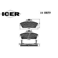180859 ICER Комплект тормозных колодок, дисковый тормоз