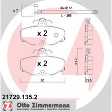 21729.135.2 ZIMMERMANN Комплект тормозных колодок, дисковый тормоз