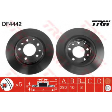 DF4442 TRW Тормозной диск