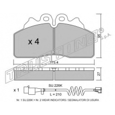 867.0W TRUSTING Комплект тормозных колодок, дисковый тормоз