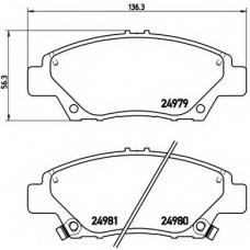 P 28 050 BREMBO Комплект тормозных колодок, дисковый тормоз