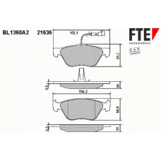 BL1360A2 FTE Комплект тормозных колодок, дисковый тормоз