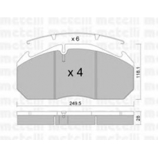 22-0586-0 METELLI Комплект тормозных колодок, дисковый тормоз