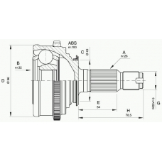 CVJ5244.10 OPEN PARTS Шарнирный комплект, приводной вал