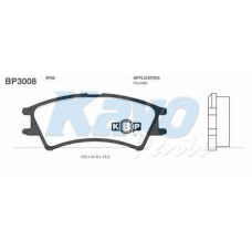 BP-3008 KAVO PARTS Комплект тормозных колодок, дисковый тормоз