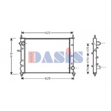 080007N AKS DASIS Радиатор, охлаждение двигателя