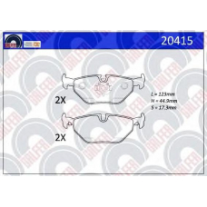 20415 GALFER Комплект тормозных колодок, дисковый тормоз
