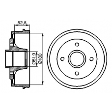 0 986 477 076 BOSCH Тормозной барабан