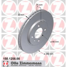 150.1258.00 ZIMMERMANN Тормозной диск