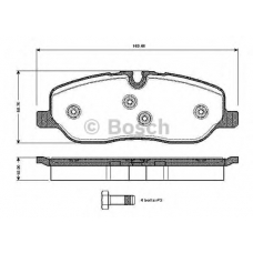 0 986 TB3 022 BOSCH Комплект тормозных колодок, дисковый тормоз