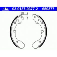 03.0137-0377.2 ATE Комплект тормозных колодок