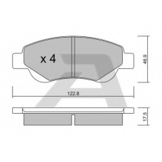 BPTO-1008 AISIN Комплект тормозных колодок, дисковый тормоз