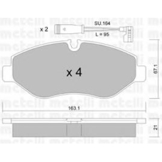 22-0671-0K METELLI Комплект тормозных колодок, дисковый тормоз