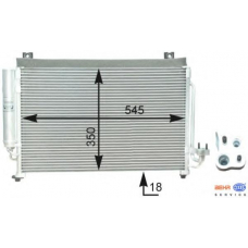 8FC 351 303-021 HELLA Конденсатор, кондиционер