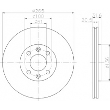 8DD 355 102-141 HELLA PAGID Тормозной диск