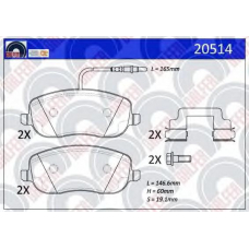 20514 GALFER Комплект тормозных колодок, дисковый тормоз