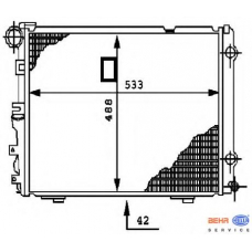 8MK 376 712-421 HELLA Радиатор, охлаждение двигателя