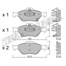 325.1 TRUSTING Комплект тормозных колодок, дисковый тормоз