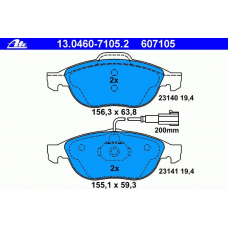 13.0460-7105.2 ATE Комплект тормозных колодок, дисковый тормоз