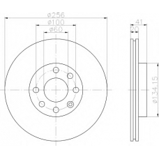 8DD 355 102-671 HELLA Тормозной диск