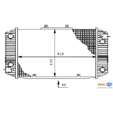 8MK 376 710-731 HELLA Радиатор, охлаждение двигателя