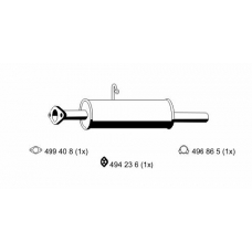 330114 ERNST Средний глушитель выхлопных газов