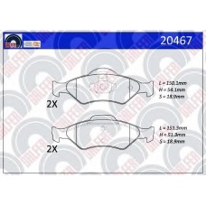 20467 GALFER Комплект тормозных колодок, дисковый тормоз