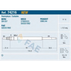 74216 FAE Свеча накаливания