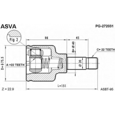 PG-272031 ASVA Шарнирный комплект, приводной вал