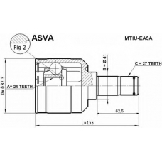 MTIU-EA5A ASVA Шарнирный комплект, приводной вал