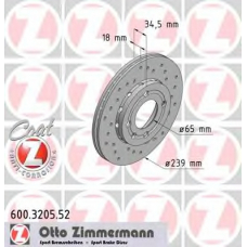 600.3205.52 ZIMMERMANN Тормозной диск