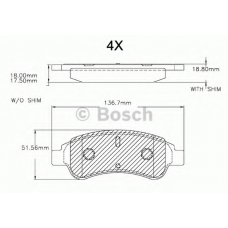 F 03A 150 025 BOSCH Комплект тормозных колодок, дисковый тормоз