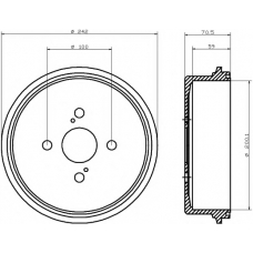 8DT 355 302-111 HELLA PAGID Тормозной барабан