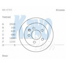 BR-6783 KAVO PARTS Тормозной диск