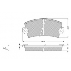 PF10432 PROCODIS FRANCE Комплект тормозных колодок, дисковый тормоз