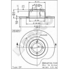 BS 7034 BRECO Тормозной диск