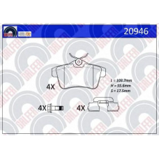 20946 GALFER Комплект тормозных колодок, дисковый тормоз