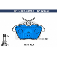 B1.G102-0359.2 GALFER Комплект тормозных колодок, дисковый тормоз