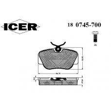180745-700 ICER Комплект тормозных колодок, дисковый тормоз