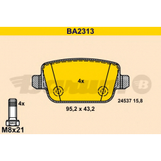 BA2313 BARUM Комплект тормозных колодок, дисковый тормоз