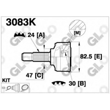 3083K GLO Шарнирный комплект, приводной вал