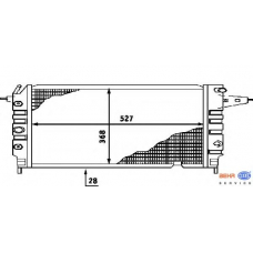 8MK 376 715-731 HELLA Радиатор, охлаждение двигателя