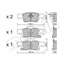 22-0928-0 METELLI Комплект тормозных колодок, дисковый тормоз