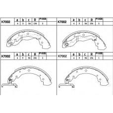 K7002 ASIMCO Комплект тормозных колодок