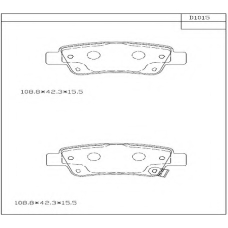 KD1015 ASIMCO Комплект тормозных колодок, дисковый тормоз