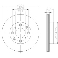 MDC343 MINTEX Тормозной диск
