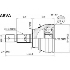 TY-67 ASVA Шарнирный комплект, приводной вал