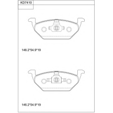 KD7410 ASIMCO Комплект тормозных колодок, дисковый тормоз